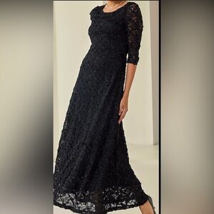 Black lace maxi dress.  Beautiful with detailed lace.
